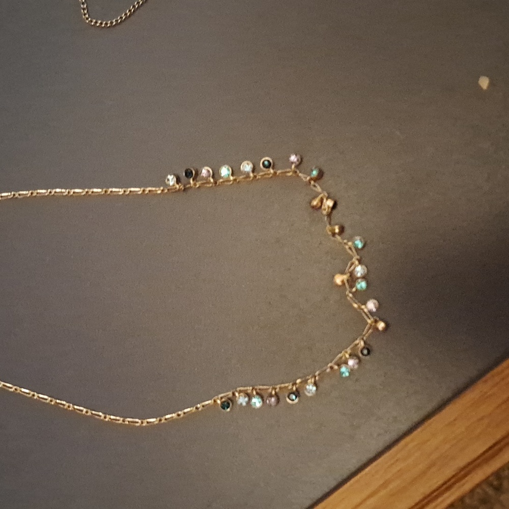 Blue and purple gem necklace